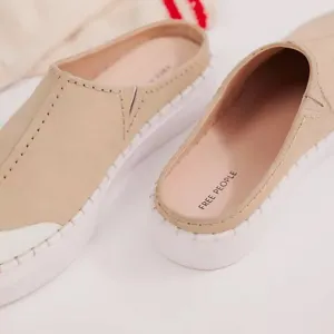 NEW Free People Womens Juno Slip-On Sport Sneaker in Cafe Suede  Comfort Boho