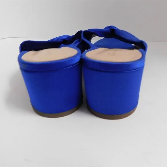 New Gianvito Rossi Royal Blue Satin Strappy Slide Heels Italy 40