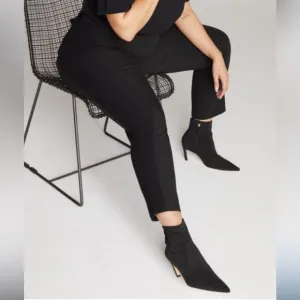 NEW Good American The Icon Ankle Sock BootiesBlack Pointed Toe Stiletto 5.5