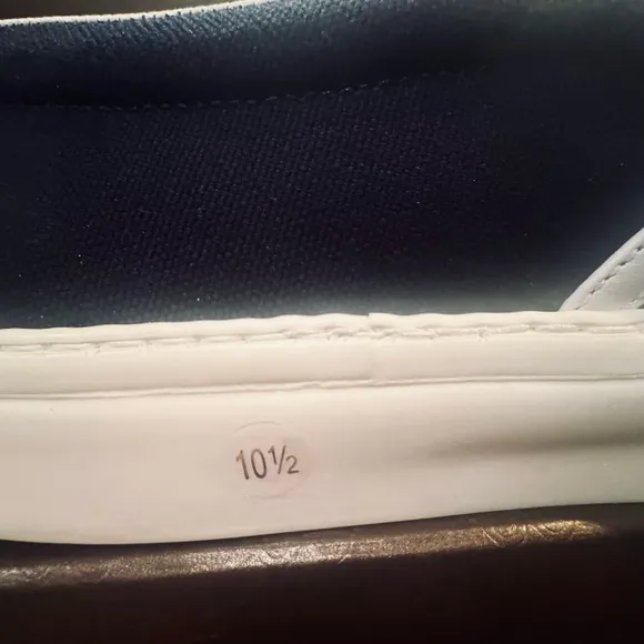 New in Box Dublin Slip-on Sneaker in Navy Canvas with Beaded Crest Detail