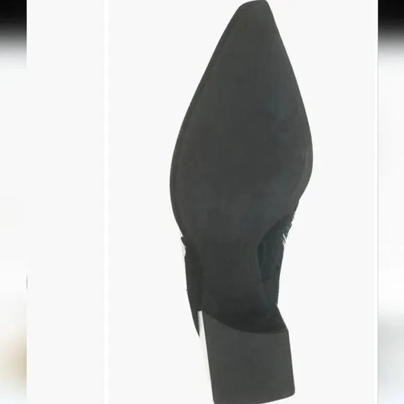 New Jeffrey Campbell Happy Hour Pointed Toe Stretch Black Boot high heels ankle