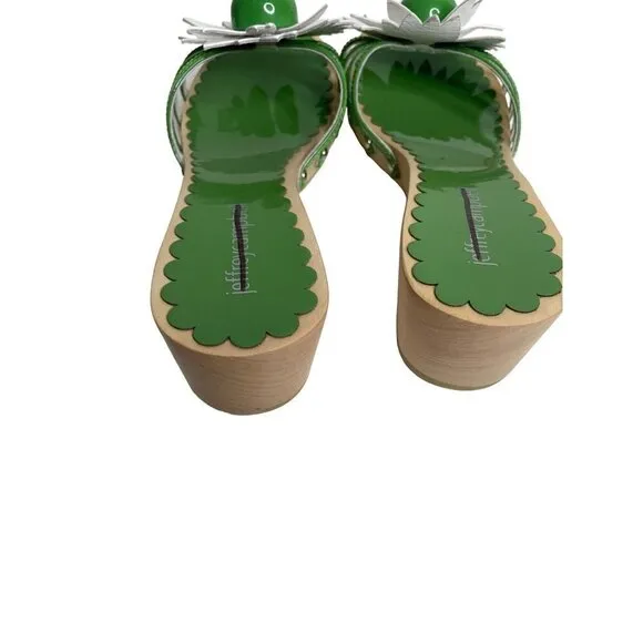 NEW Jeffrey Campbell X Free People Blossoms Wooden Sandal Size 6 Green