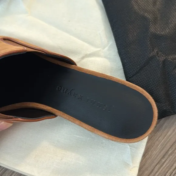 New Jenni kayne suede mules in brown