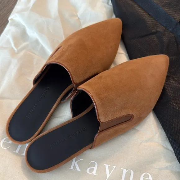 New Jenni kayne suede mules in brown