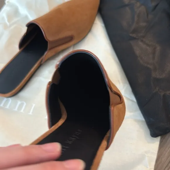 New Jenni kayne suede mules in brown