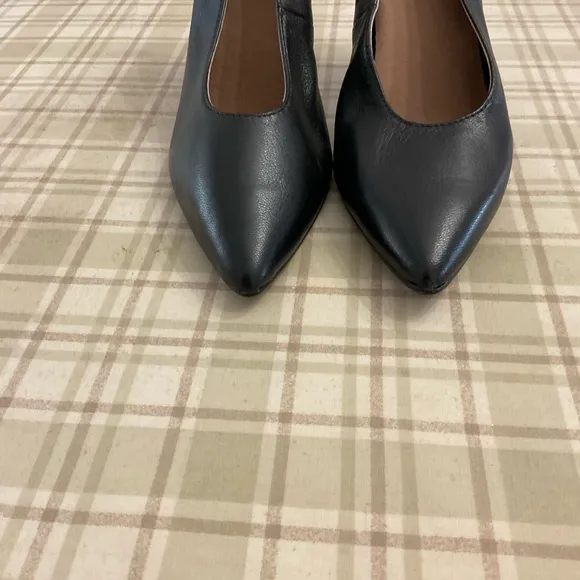 NEW Madewell The Janet Pump True Black Leather Stiletto Heels Size 9 NWOT