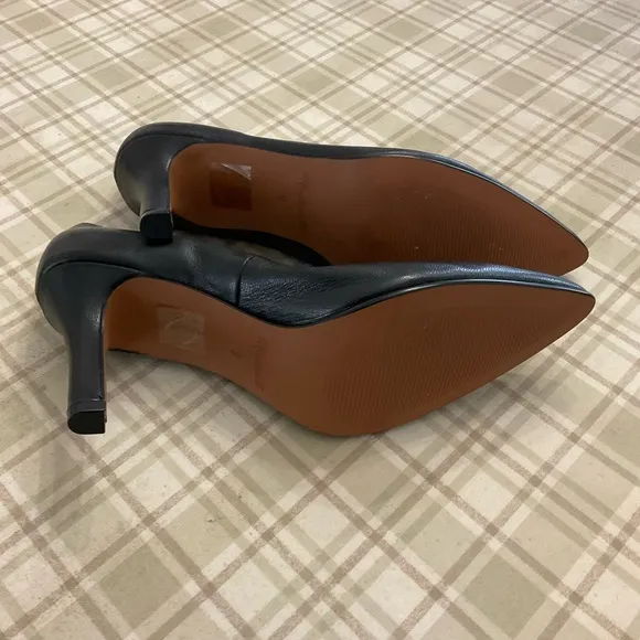 NEW Madewell The Janet Pump True Black Leather Stiletto Heels Size 9 NWOT