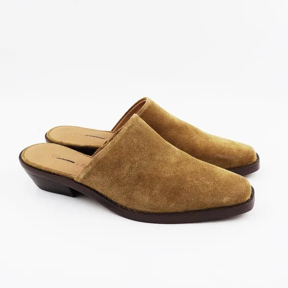 New MADEWELL The Jesse Western Mule in Toffee Suede