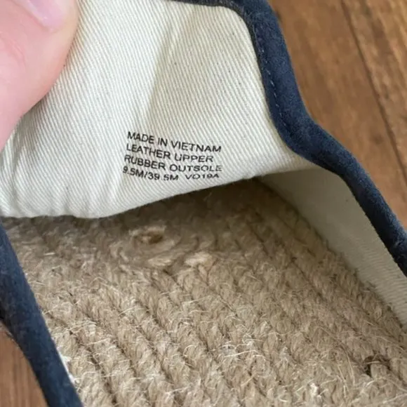 NEW Michael Kors Navy Suede Leather Espadrille Slip On Mules