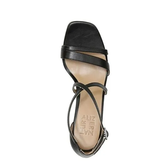 New Naturalizer Strappy High Block Heel Tiff Black Cris Cross Leather size 10