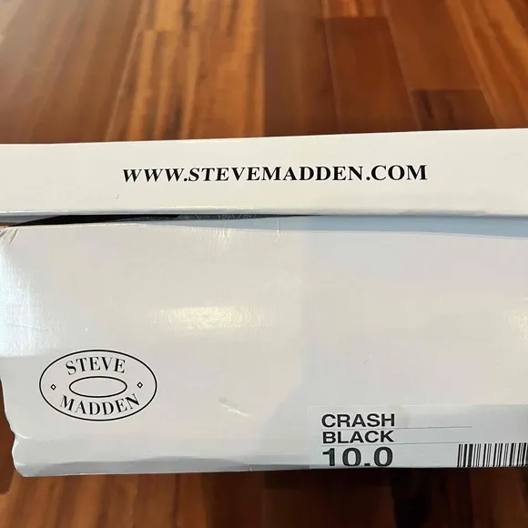 New NWT Steve Madden Crash Black Heels Ankle Strap High Heel Open Toe Size US 10