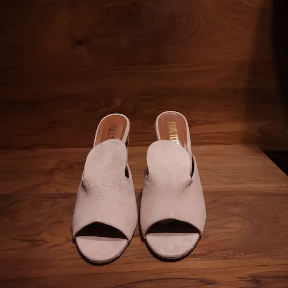 NEW - PARIS TEXAS Light Pink Suede Heeled Mules, made in Italy, size 39½