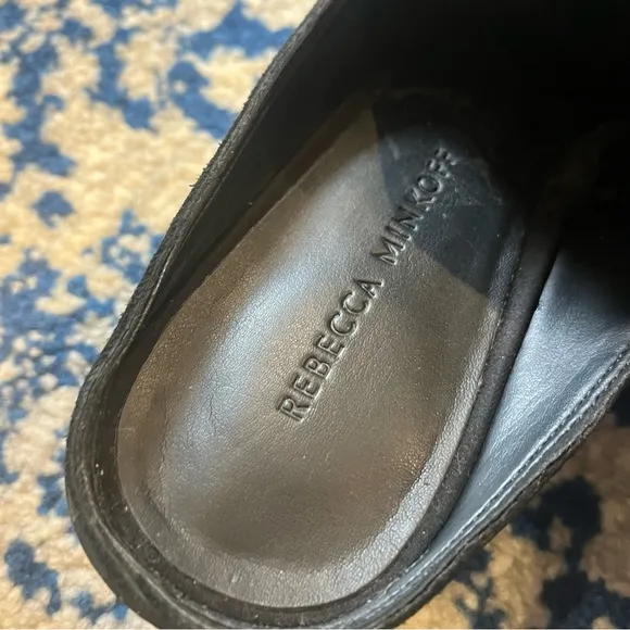 New Rebecca Minkoff Black Suede Mules