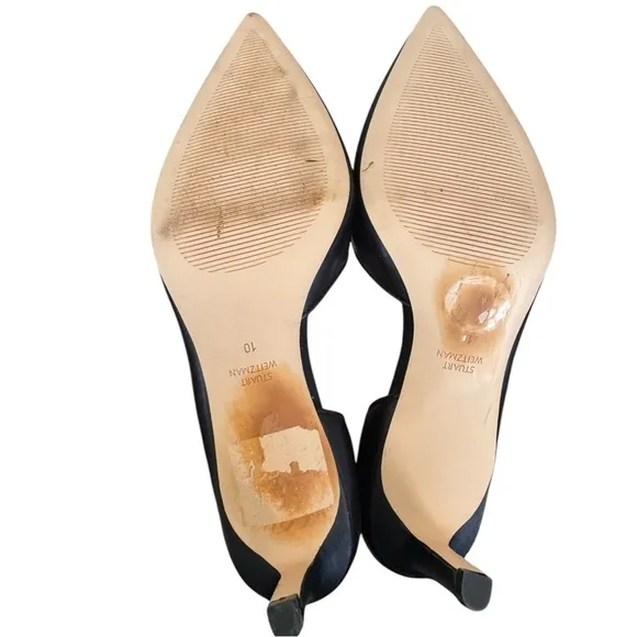 New! Stuart Weitzman d'Orsay Heels Leather Pointed Toe Pumps