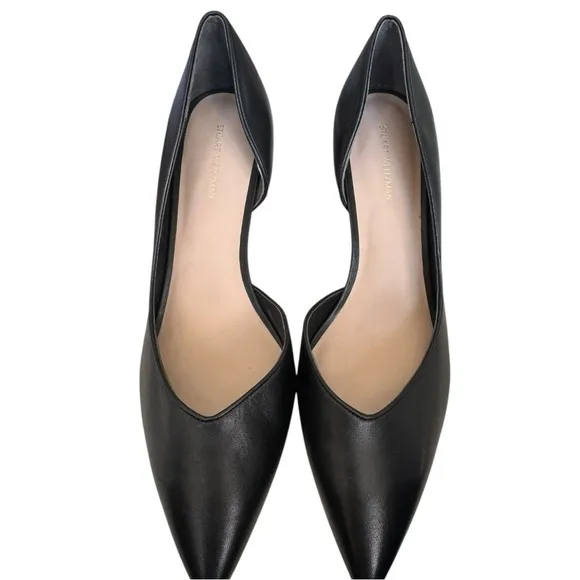 New! Stuart Weitzman d'Orsay Heels Leather Pointed Toe Pumps