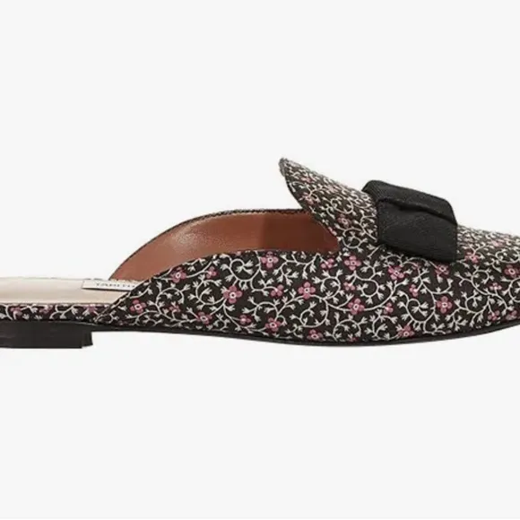 New. Tabitha Simmons Masha Bow mules in black multi Size 38.5, US 8.5