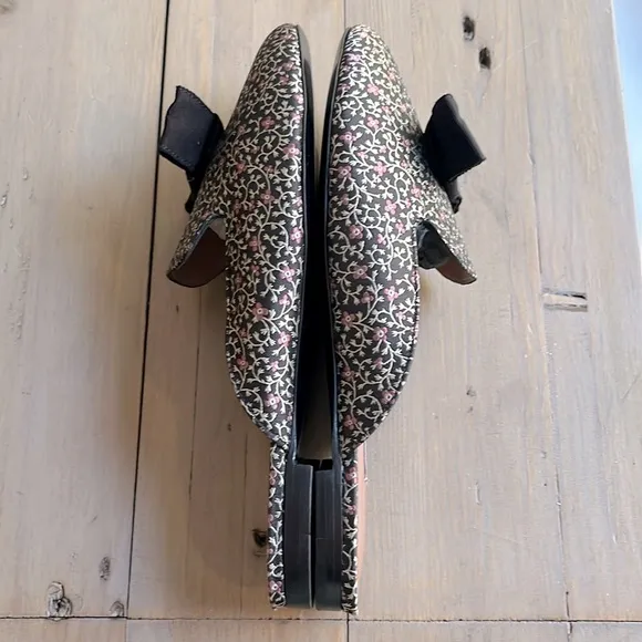 New. Tabitha Simmons Masha Bow mules in black multi Size 38.5, US 8.5