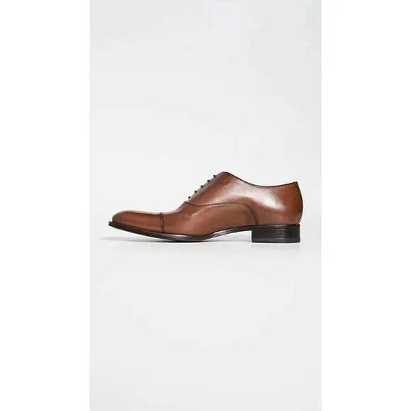NEW TO BOOT NEW YORK men's forley leather cap toe oxford in cuoio luc ant