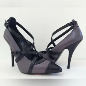 NEW!! Tory Burch &quot;Judith&quot; cap toe Strappy high heel Size 10.5M