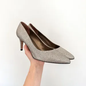 NEW VANEli Metallic Glitter Slip-On Pointed Toe Heels Pumps Gold 9