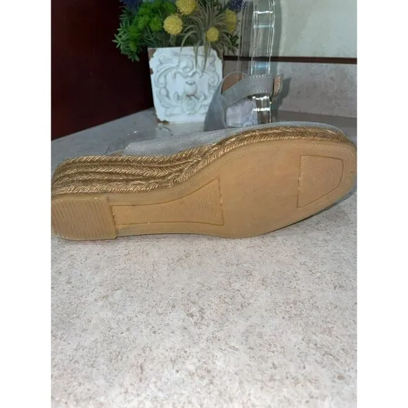 New VISCATA Rare Leather Suede Slingback Mules Gray Size 8