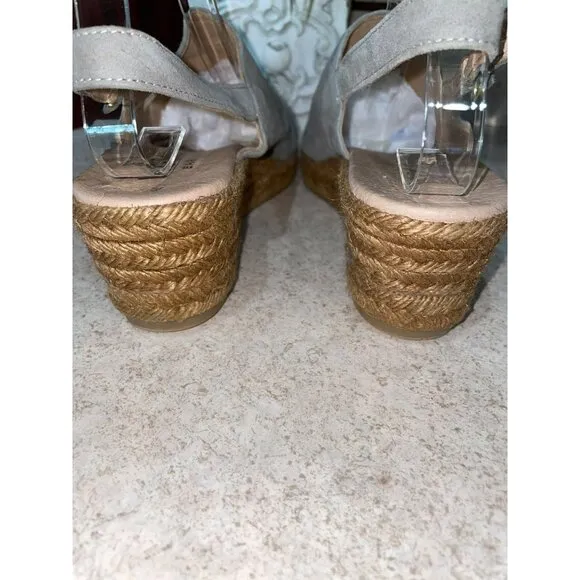 New VISCATA Rare Leather Suede Slingback Mules Gray Size 8