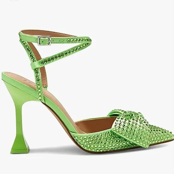 New w/Box INC International Concepts Stefia Lime Bow Rhinestone Ankle Strap Heel