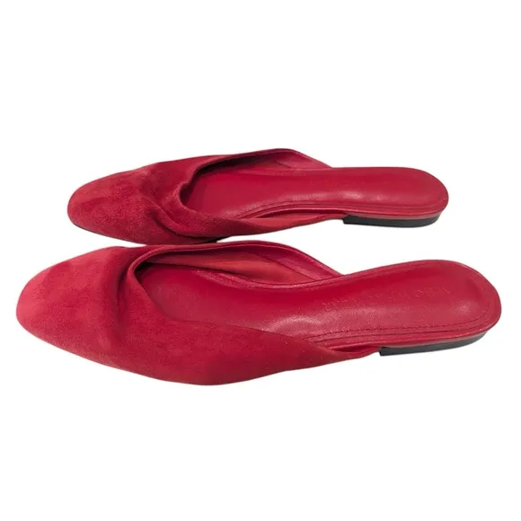 NEW Who What Wear Jane Slide Red Barbados Cherry Square Toe Slip On Mules