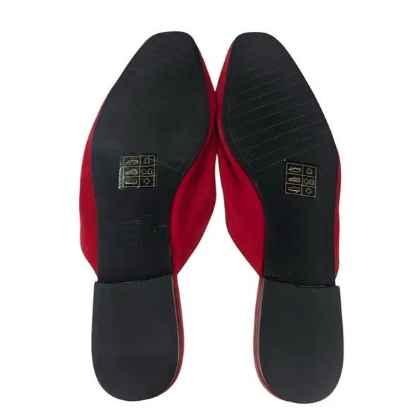 NEW Who What Wear Jane Slide Red Barbados Cherry Square Toe Slip On Mules