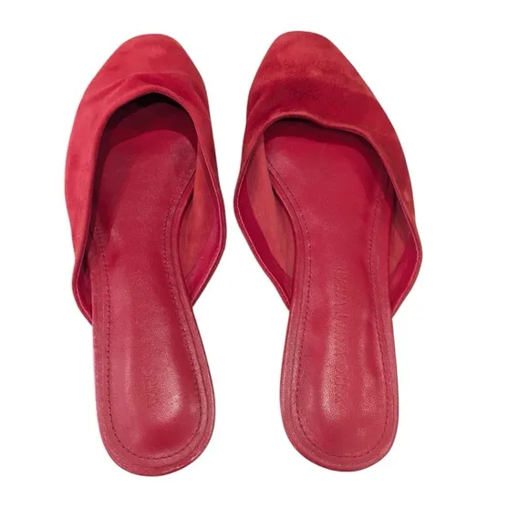 NEW Who What Wear Jane Slide Red Barbados Cherry Square Toe Slip On Mules