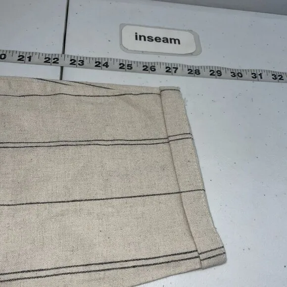 NEW Zara Mens Linen blend Casual Stripe Relaxed Pants 46 Beach Resort Vacay