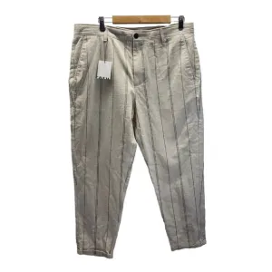 NEW Zara Mens Linen blend Casual Stripe Relaxed Pants 46 Beach Resort Vacay