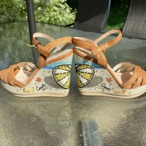 New Rare Coach Platform Strappy Heels