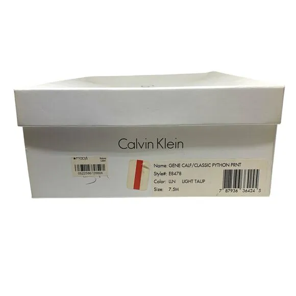 NIB Calvin Klein Gene Calf/Classic Python Print Heels in Taupe Size 7 1/2