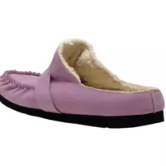 NIB FREE PEOPLE After Riding Shearling Mules Lavender Size 9.5