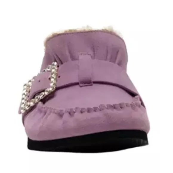 NIB FREE PEOPLE After Riding Shearling Mules Lavender Size 9.5