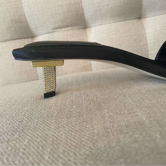 NIB Good American Kickstand Slide Sandal kitten heel size 14
