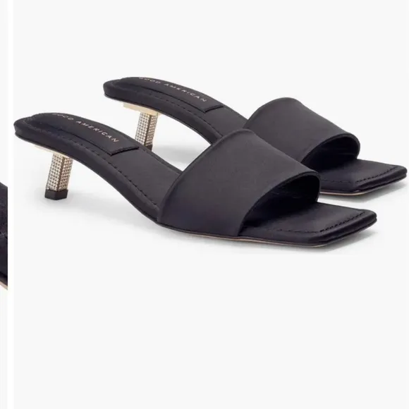 NIB Good American Kickstand Slide Sandal kitten heel size 14