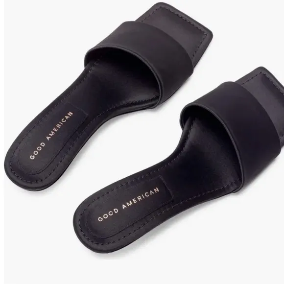 NIB Good American Kickstand Slide Sandal kitten heel size 14