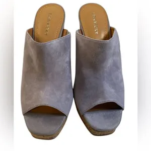 NIB Lisa Vicky Women's Joy V Lavender Kid Suede Mule Sandal Heel - Size 8
