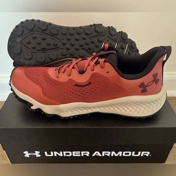 NIB Men’s Under Armour Charged Maven Trail Running Shoes, Red Taupe, Size 11.5