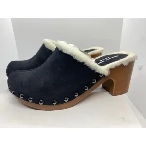NIB New Made in ITALY Charles David Livid Leather Faux Shearling Clog 36 5.5 6