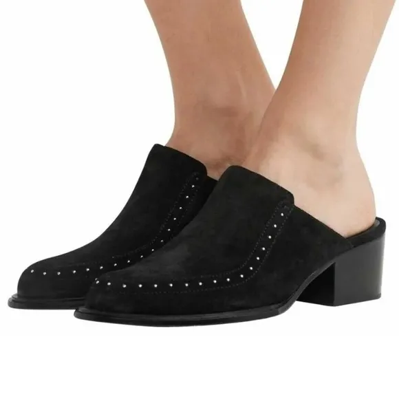 NIB Rag &amp; Bone Weiss Mules Black Suede