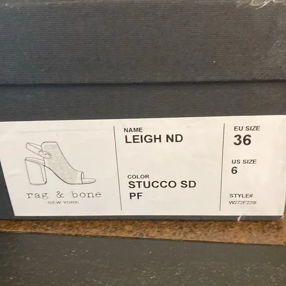 NIB Rag&amp;Bone LEIGH ND PERFORATED STRAPPY HEELS IN STUCCO