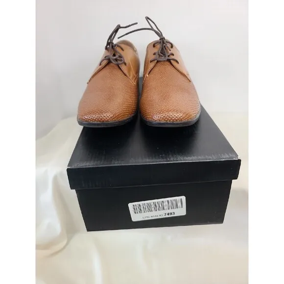 NIB Report Mens Oxford Sz 10.5 M Brown Light Tan Two Tone Dress Shoe