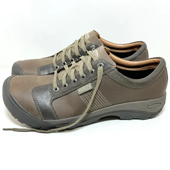 NICE Size 16 KEEN Austin Mens Shoes Brown Leather Outdoor Hiking Trail