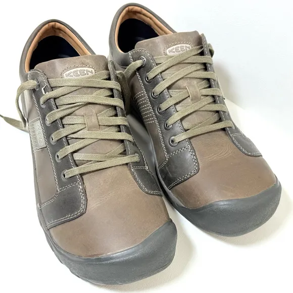 NICE Size 16 KEEN Austin Mens Shoes Brown Leather Outdoor Hiking Trail