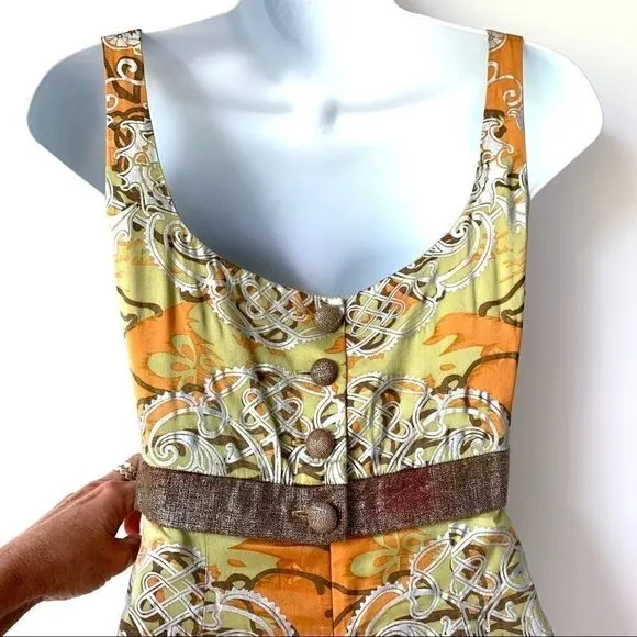 NICOLE MILLER COLLECTION ORNATE SILK DRESS