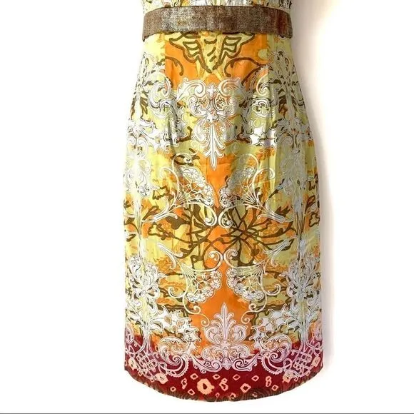 NICOLE MILLER COLLECTION ORNATE SILK DRESS