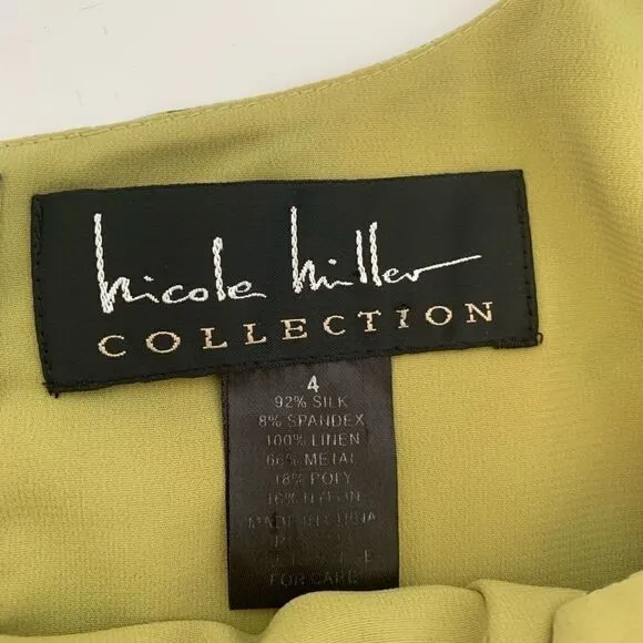 NICOLE MILLER COLLECTION ORNATE SILK DRESS